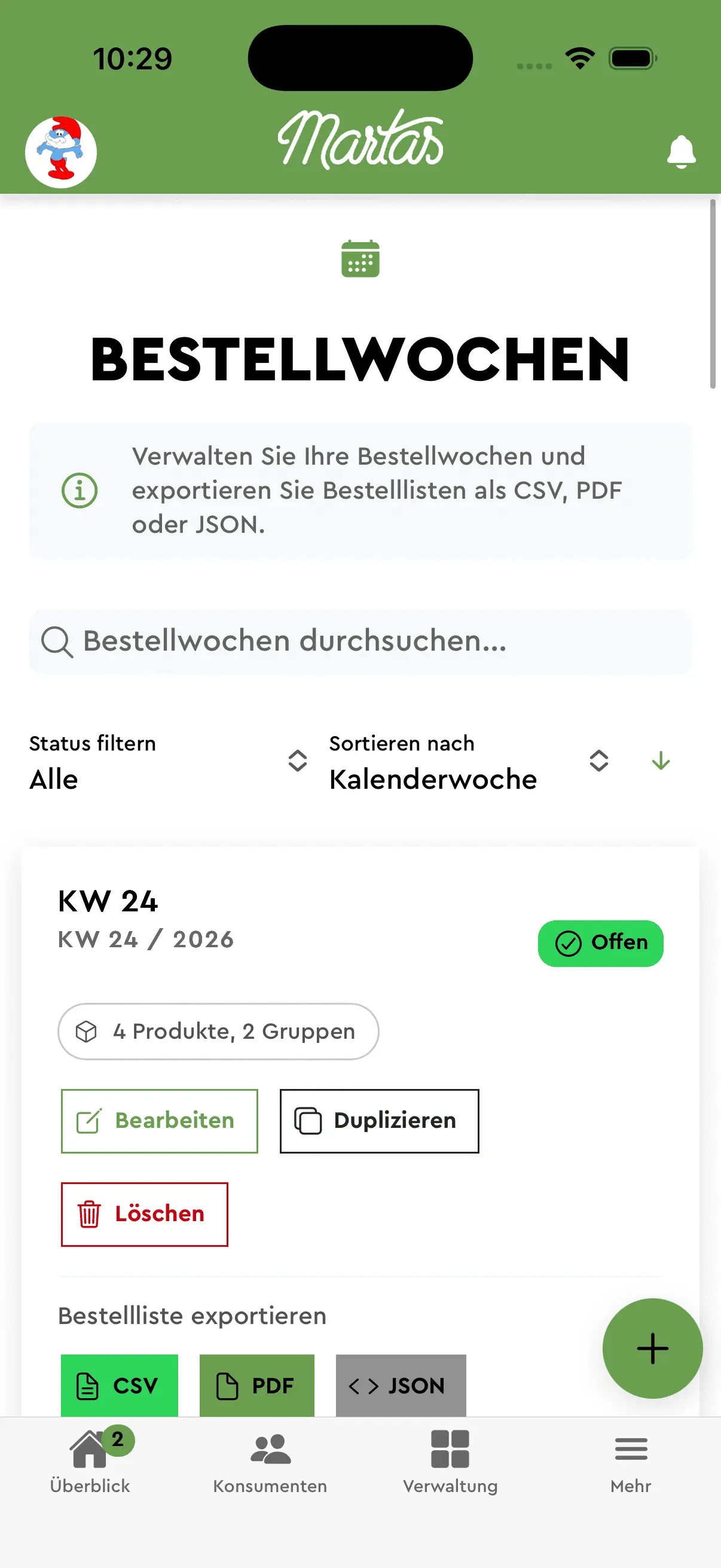 Bestellwochen